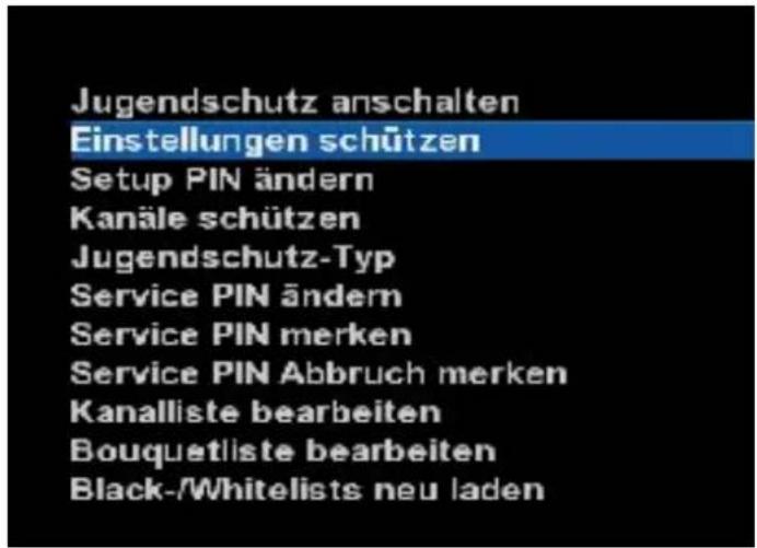GigaBlue HD 800 SE - Jugendschutz Einstellungen schützen - 1