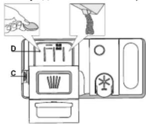 INDESIT DIC3B+16A - ЗАГРУЗКА МОЮЩЕГО СРЕДСТВА - 1