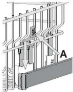 Technical diagram showing a mechanical or electrical assembly with labeled components and directional arrows