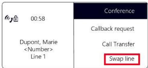 Swyx Phone L62 - This is how to swap between lines with the "Call swap" function - 1