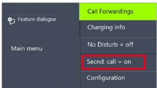 Swyx Phone L62 - This is how you switch the Secondary Call function on / off - 1