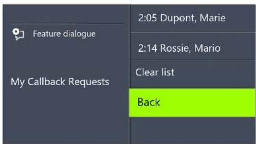Swyx Phone L62 - This is how you open the "My Callback Requests" list - 1