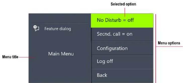 Swyx Phone L62 - Display and menu navigation - 2