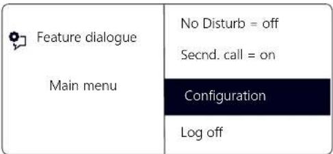 Swyx Phone L66 - Settings in the Configuration Menu - 1