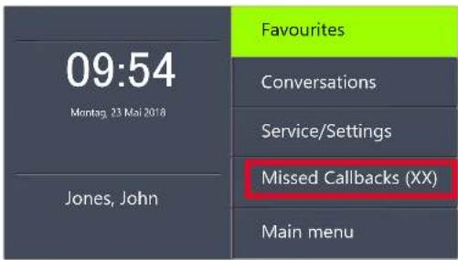 Swyx Phone L66 - Lists for Callback Requests, My Callback Requests and Missed Callbacks - 2