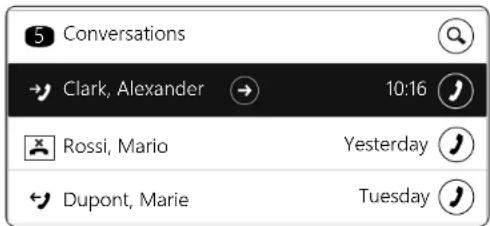 Swyx Phone L66 - This is how you call a subscriber from the "Conversations" list - 1