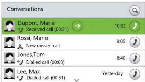 Swyx Phone L66 - This is how you call a subscriber from the "Conversations" list - 1