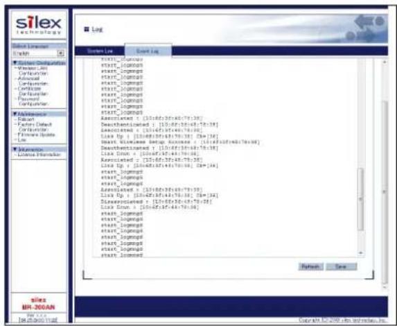Silex BR-310AC - Event Log - 1