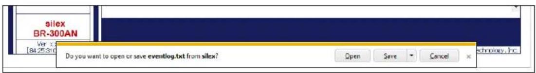 Silex BR-310AC - When the message appears to confirm where to save the event log file, click Save. - 1