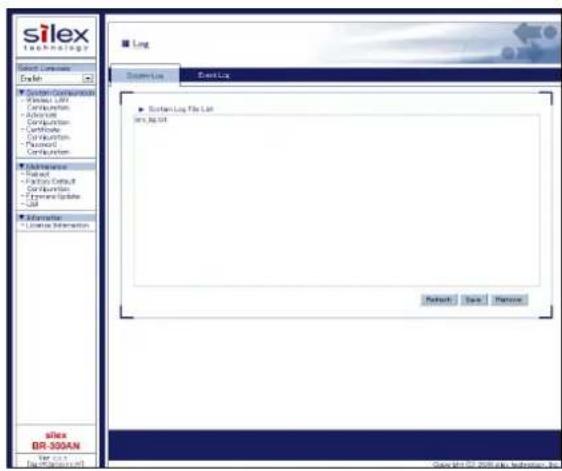 Silex BR-310AC - System Log - 1