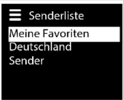 ≡ Senderliste Meine Favoriten Deutschland Sender