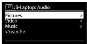 JB-Laptop: Audio Pictures > Video > Music >