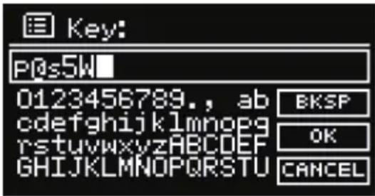 Key: P0s5W 0123456789., ab odefghijklmnopg rstuvwxyzABCDEFGHIJKLMNOPQRSTUVWXYZ GHIJKLMNOPQRSTUVWXYZ BKSP OK CANCEL