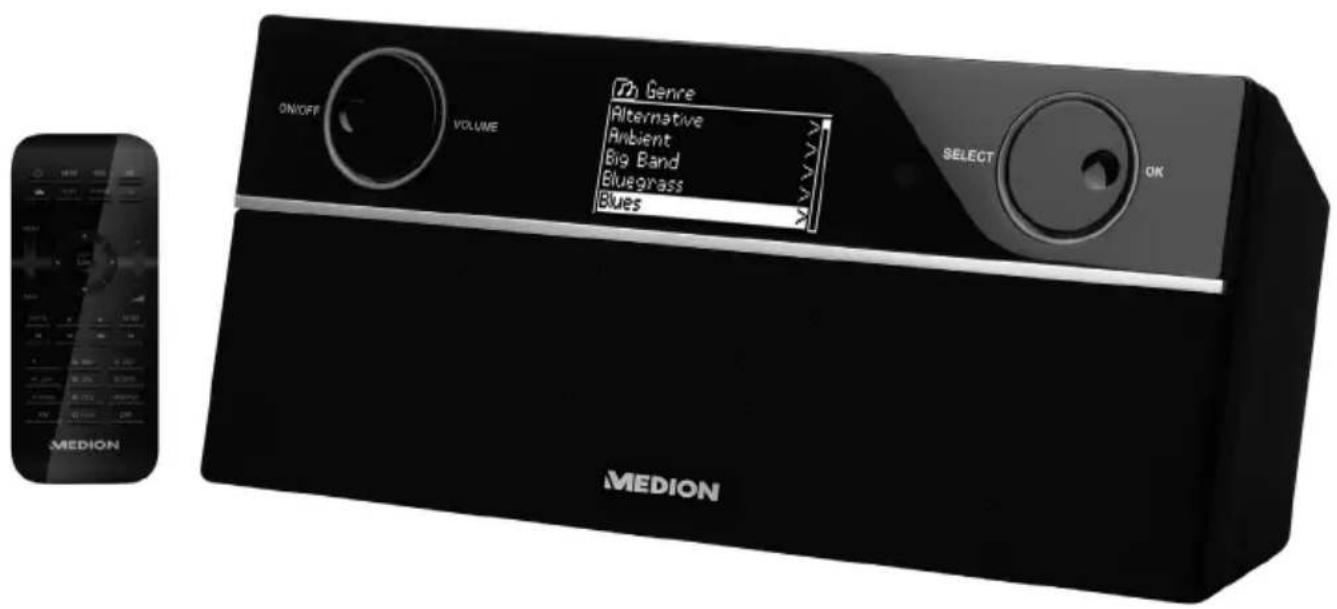 ON/OFF VOLUME Genre Alternative Ambient Big Band Bluegrass Blues SELECT OK MEDION MEDION