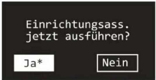 Einrichtungsass. jetzt ausführen? Ja* Nein