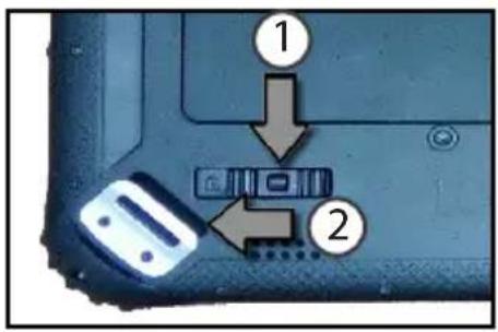 Logic Instrument Fieldbook K122 - Removing the battery - 1
