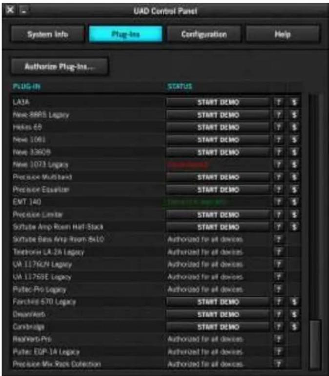 Universal Audio Apollo Solo USB - Plug-Ins Panel - 1
