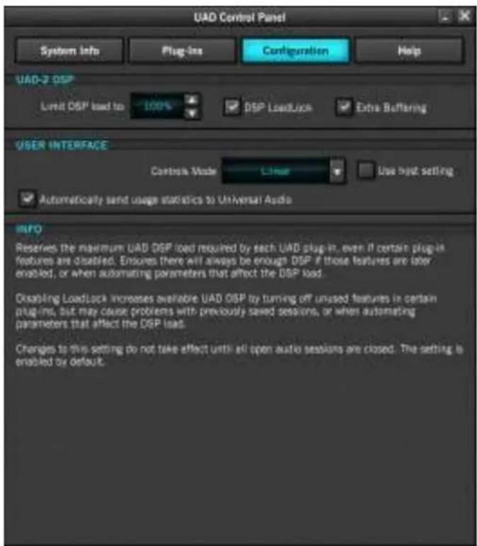 Universal Audio Apollo Solo USB - Configuration Panel - 1