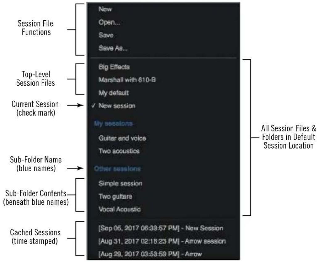 Universal Audio Apollo Solo USB - Sessions Menu - 1