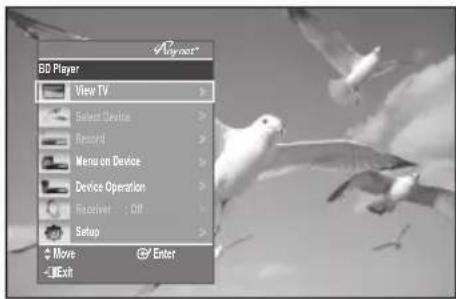SAMSUNG BD-P1595A - Anynet+-Menü des Fernsehgeräts - 1