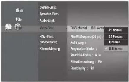 SAMSUNG BD-P1595A - • 16:9 Normal : - 1