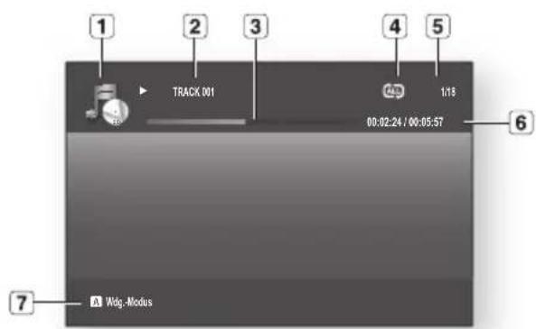 SAMSUNG BD-P1595A - ✿ Bildschirmoptionen für Audio-CD (CD-DA)/MP3 - 1
