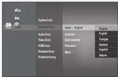 SAMSUNG BD-P1595A - SPRACHOPTIONEN EINSTELLEN - 4