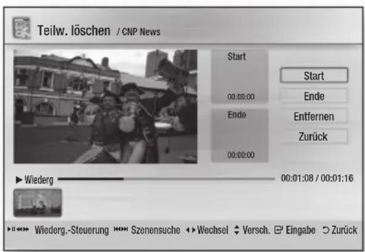 SAMSUNG BD-C8900S - Einen Titelabschnitt löschen (Teilw. löschen) - 1