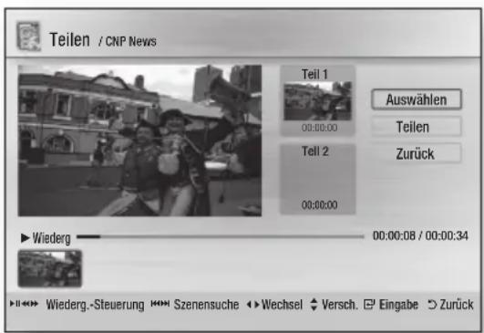 SAMSUNG BD-C8900S - Einen Titelabschnitt trennen (Teilen) - 1