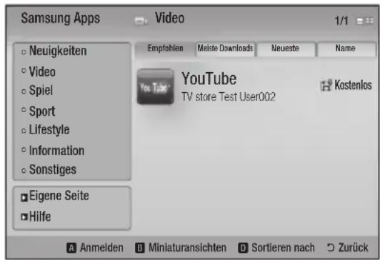 SAMSUNG BD-C8900S - Samsung Apps - 1