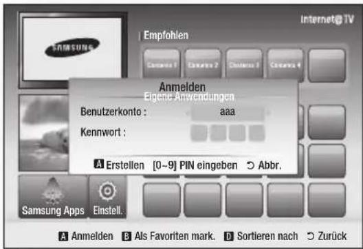 SAMSUNG BD-C8900S - Benutzerkonto anmelden - 1