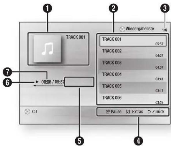 SAMSUNG BD-C8900S - Bildschirmoptionen für Audio-CD (CD-DA)/MP3 - 1