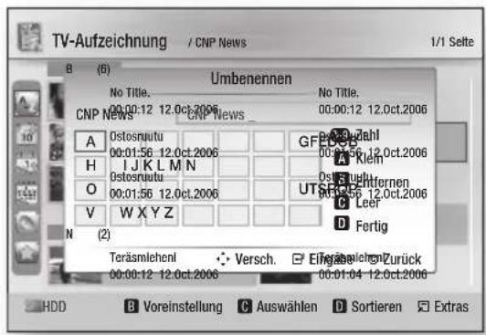 SAMSUNG BD-C8500S - Einen aufgenommenen Titel umbenennen - 2
