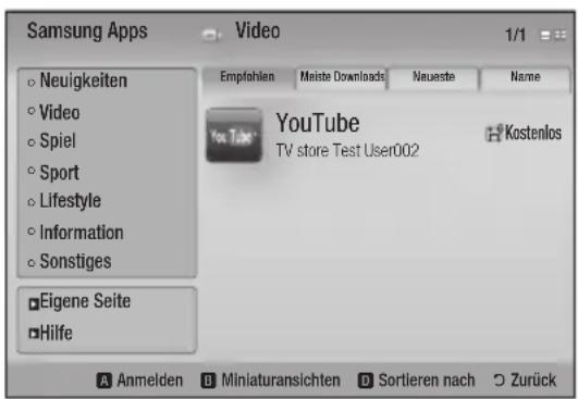 SAMSUNG BD-C8500S - Samsung Apps - 1