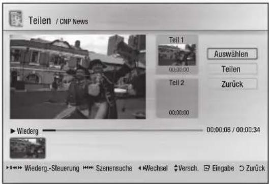 SAMSUNG BD-C8500S - Einen Titelabschnitt trennen (Teilen) - 1