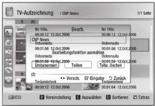 SAMSUNG BD-C8500S - Einen aufgenommenen Titel umbenennen - 1