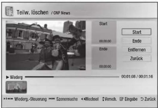 SAMSUNG BD-C8500S - Einen Titelabschnitt löschen (Teilw. löschen) - 1