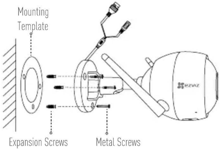 Mounting Template Expansion Screws Metal Screws EZVIZ