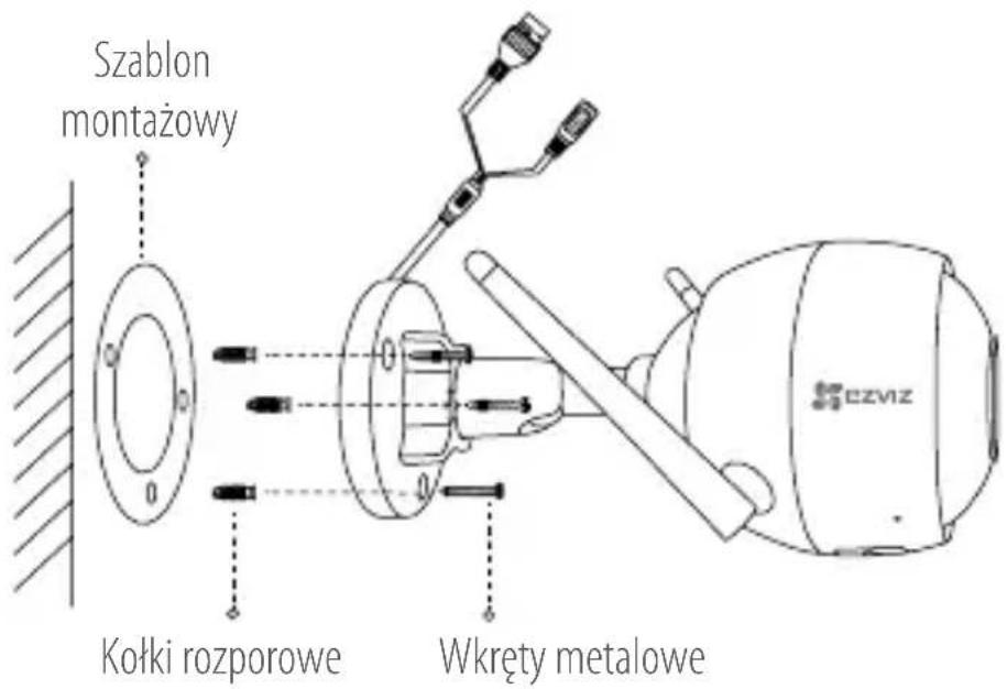 Szablon montażowy Kołki rozporowe Wkręty metalowe EZVIZ