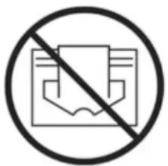 Prohibition sign with a diagonal line and document icon, indicating no text or symbols beyond the prohibition symbol.