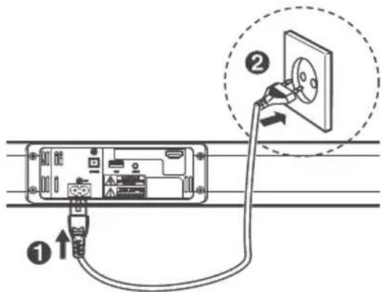 Diagram showing cable installation with labeled components and connection arrows