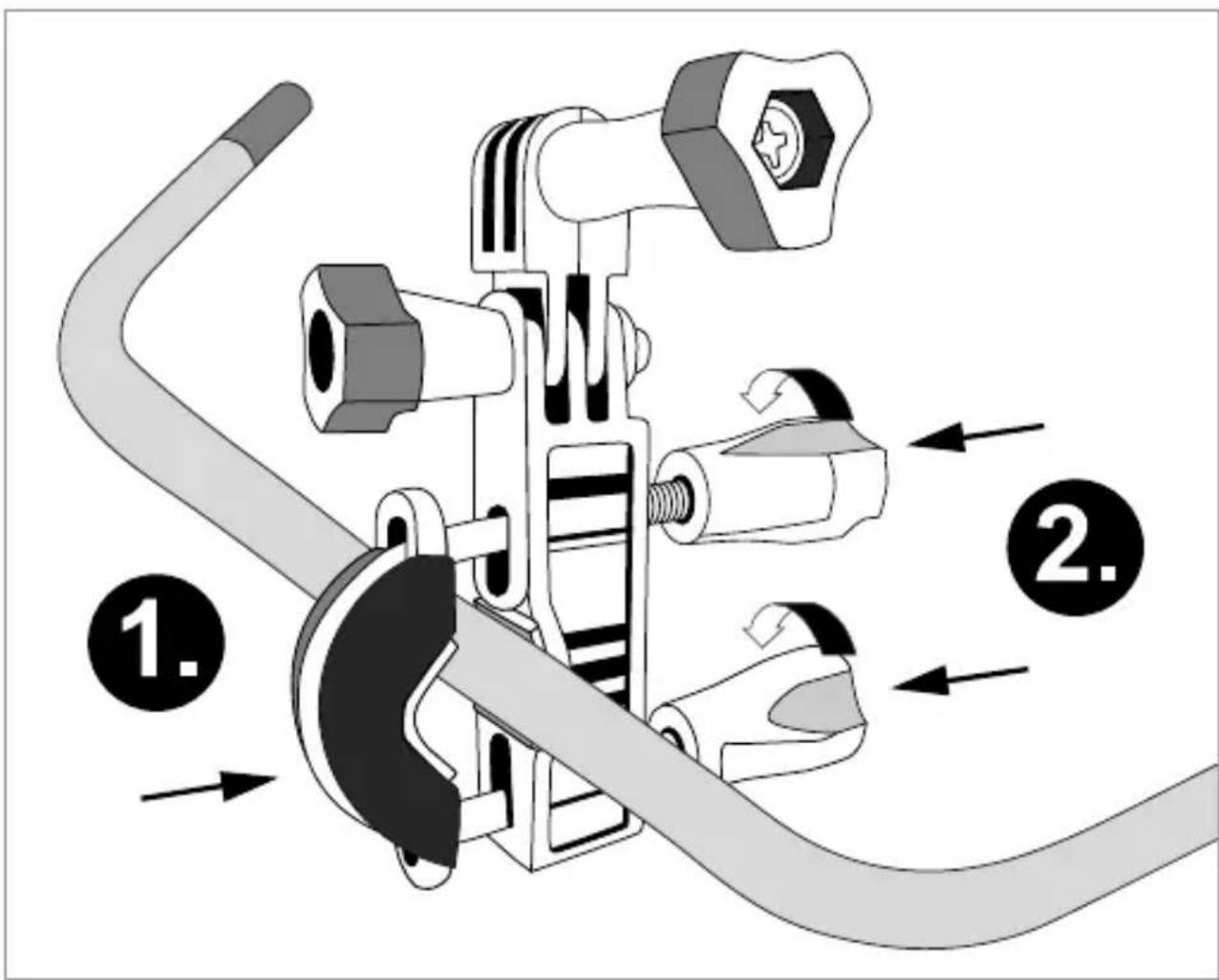 Diagram of a mechanical valve assembly with numbered parts and directional arrows indicating flow or movement.