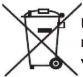 Symbol of a trash bin crossed with a diagonal line, indicating no waste or discharge