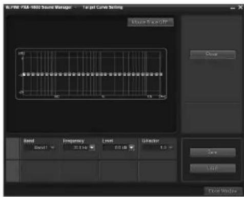 R.PRE PEA 1802 Sound Manager - To jet Curve Setting Wave Time Off Reset Band Frequency Level Unfold Load Load Window