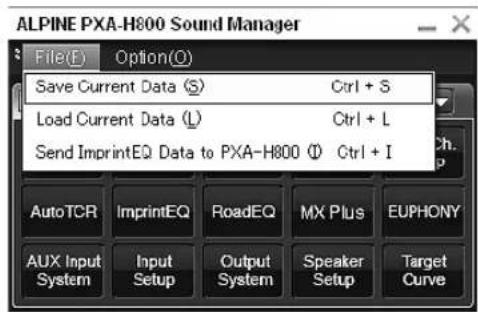 ALPINE PXA-H800 - Speichern der Konfigurationsdaten (File) - 1