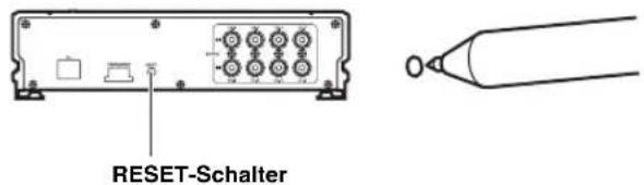 ALPINE PXA-H800 - Drücken Sie den RESET-Schalter mit einem Kugelschreiber oder einem anderen spitzen Gegenstand. - 1