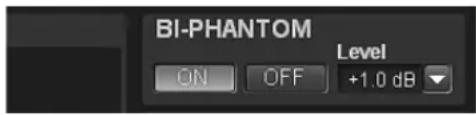 BI-PHANTOM Level ON OFF +1.0 dB