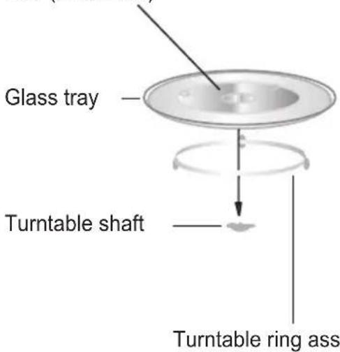 Glass tray Turntable shaft Turntable ring ass