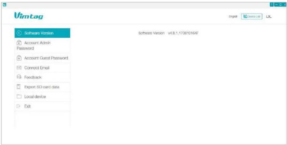 Vimtag B4 - Account Settings - 1