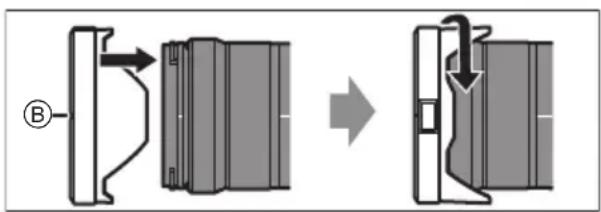 Diagram illustrating a mechanical or electrical process with labeled component B and directional arrows indicating transformation or assembly.